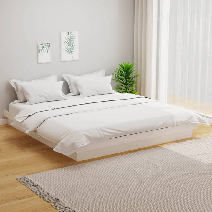 sengeramme 160x200 cm massivt træ hvid