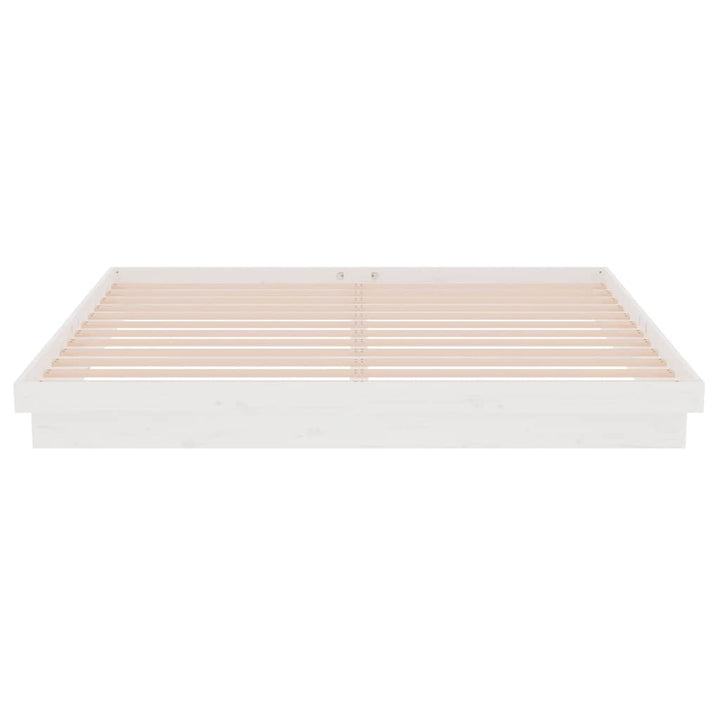 sengeramme 200x200 cm massivt træ hvid