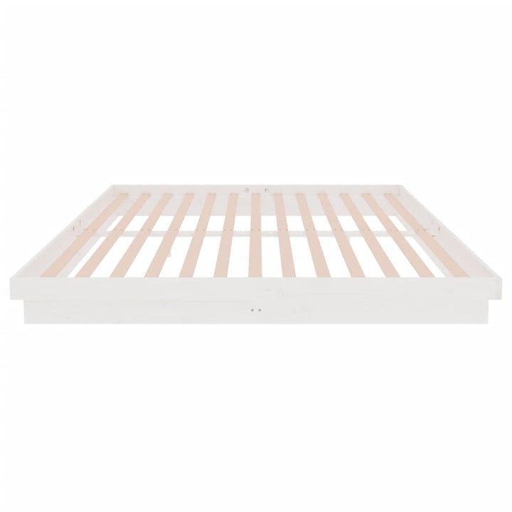 sengeramme 200x200 cm massivt træ hvid