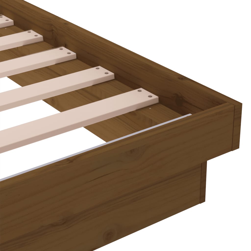 sengeramme 75x190 cm Small Single massivt træ gyldenbrun