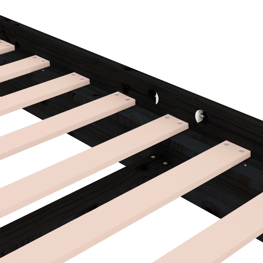 sengeramme 75x190 cm Small Single massivt træ sort