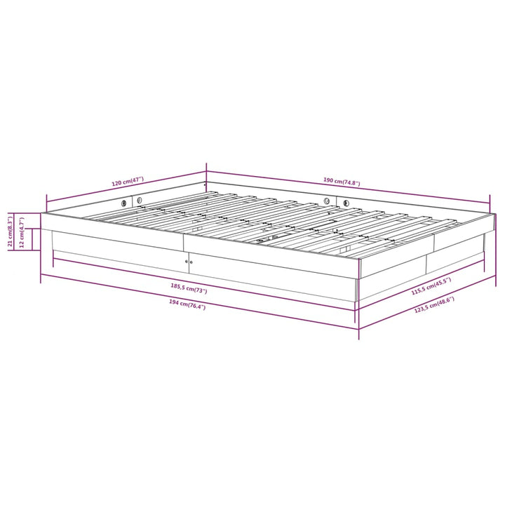 sengeramme 120x190 cm Small Double massivt træ gyldenbrun