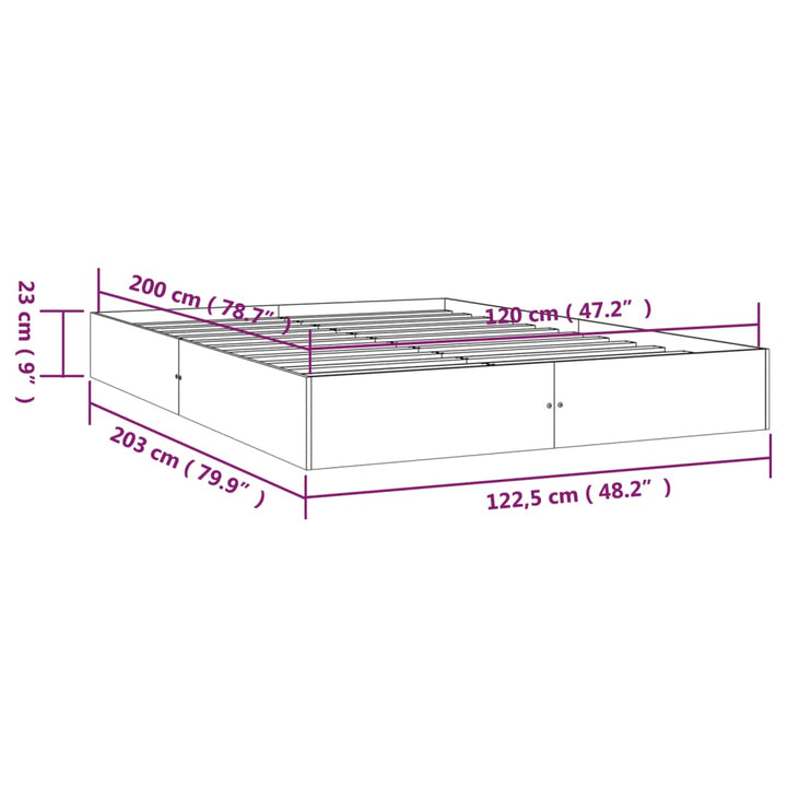 sengeramme 120x200 cm massivt træ hvid