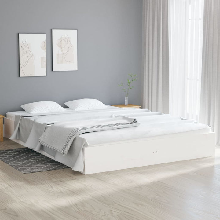 sengeramme 120x200 cm massivt træ hvid