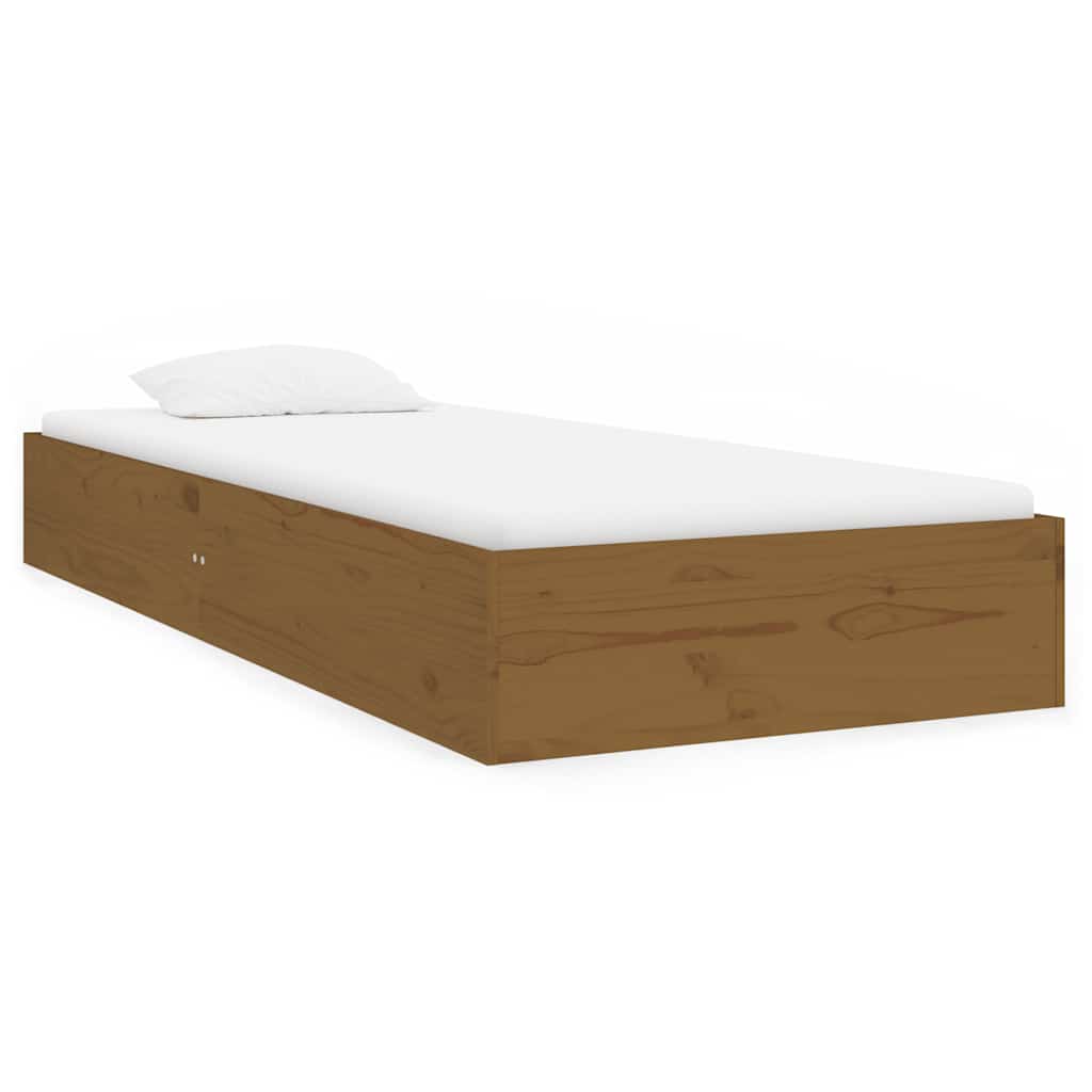 sengeramme 75x190 cm Small Single massivt træ gyldenbrun