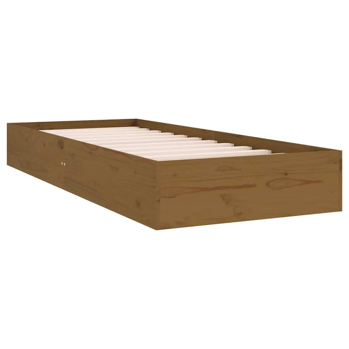 sengeramme 75x190 cm Small Single massivt træ gyldenbrun