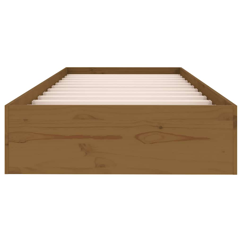 sengeramme 75x190 cm Small Single massivt træ gyldenbrun