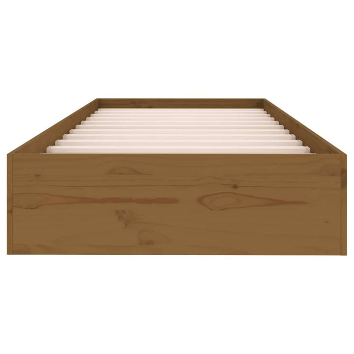 sengeramme 75x190 cm Small Single massivt træ gyldenbrun