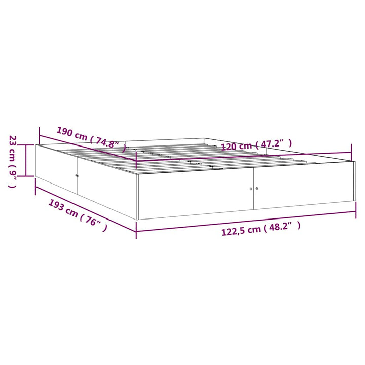 sengeramme 120x190 cm Small Double massivt træ hvid