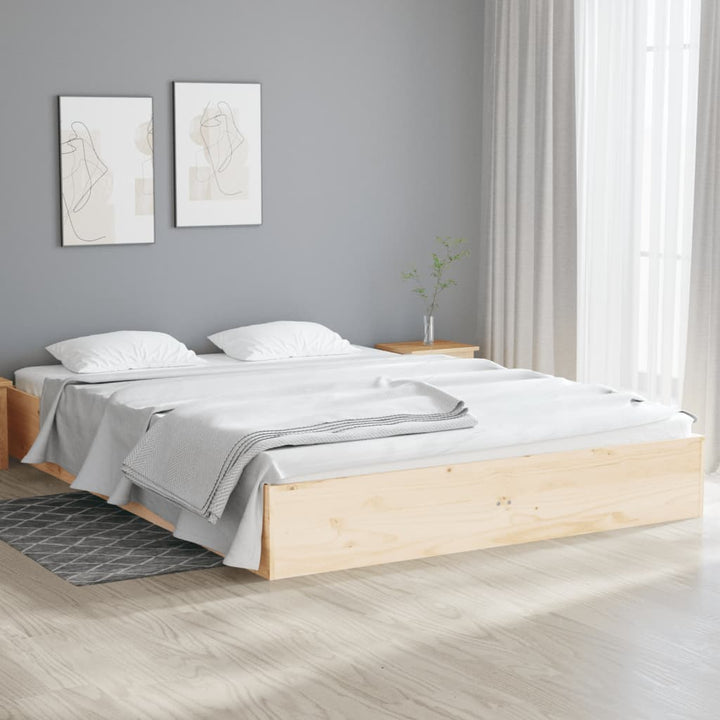 sengeramme 135x190 cm massivt træ