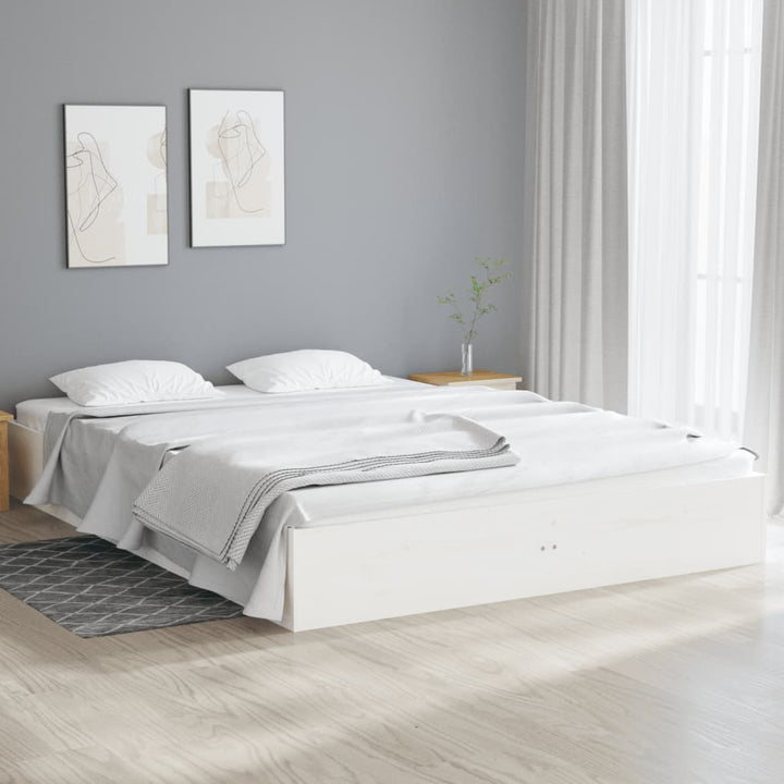 sengeramme 140x190 cm massivt træ hvid