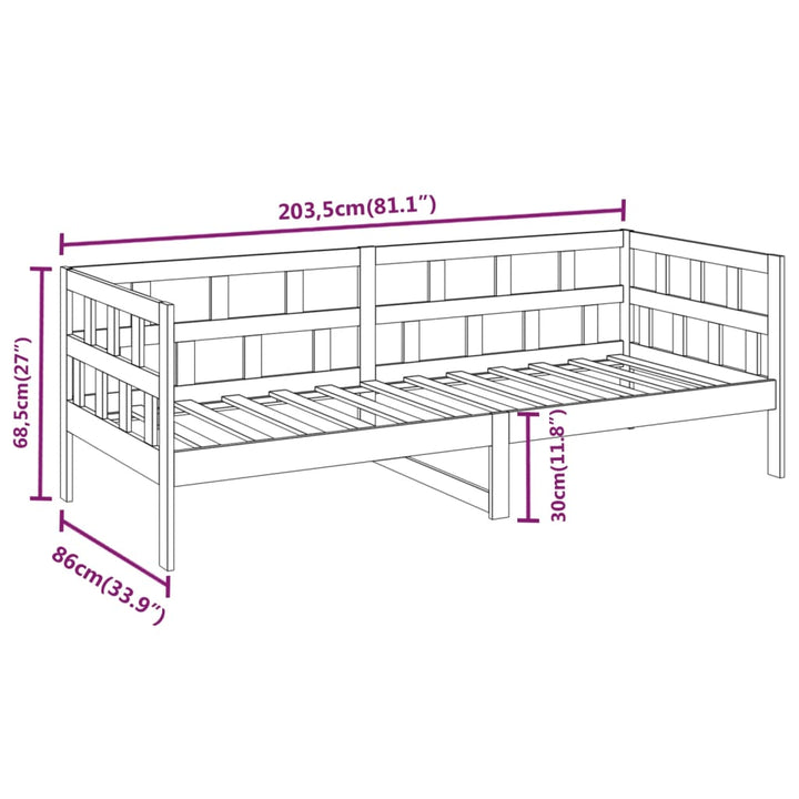 daybed 80x200 cm massivt fyrretræ