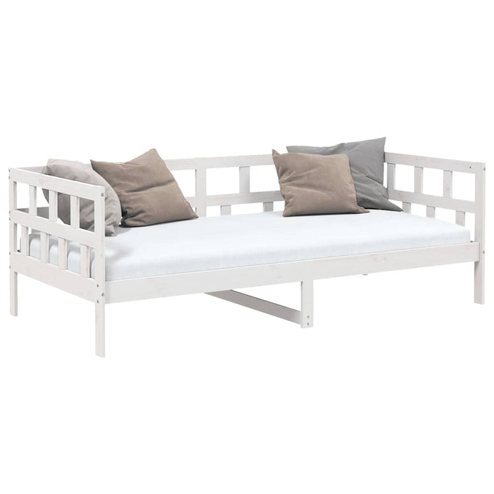daybed 80x200 cm massivt fyrretræ hvid