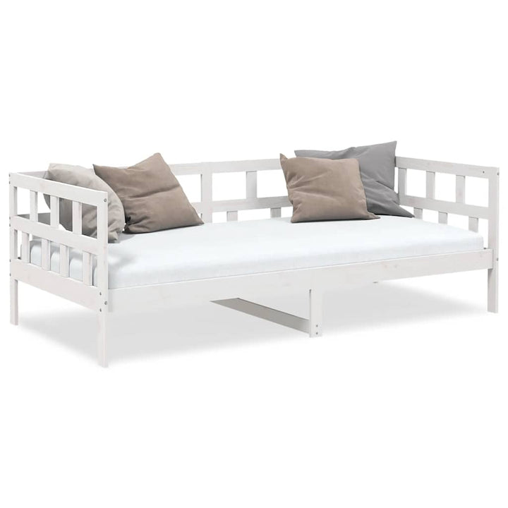 daybed 80x200 cm massivt fyrretræ hvid
