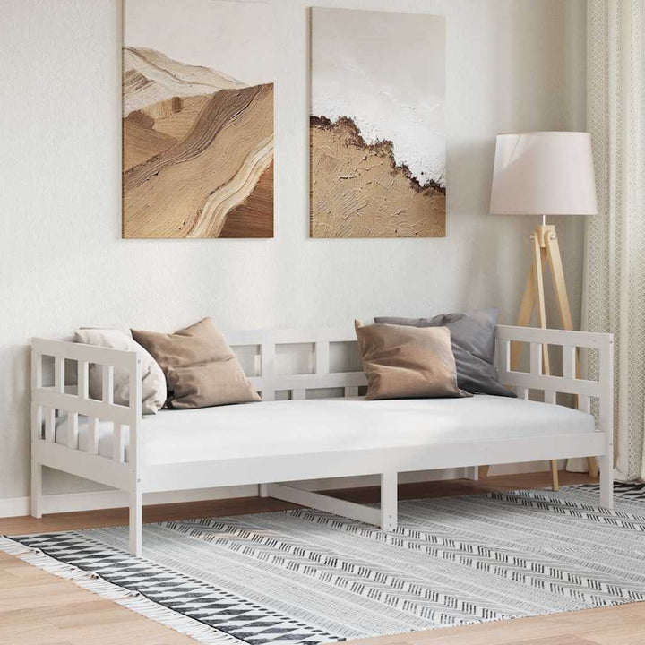 daybed 80x200 cm massivt fyrretræ hvid