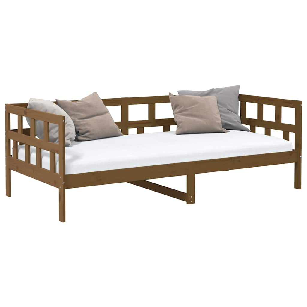 daybed 80x200 cm massivt fyrretræ gyldenbrun