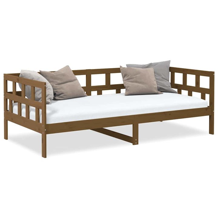 daybed 80x200 cm massivt fyrretræ gyldenbrun