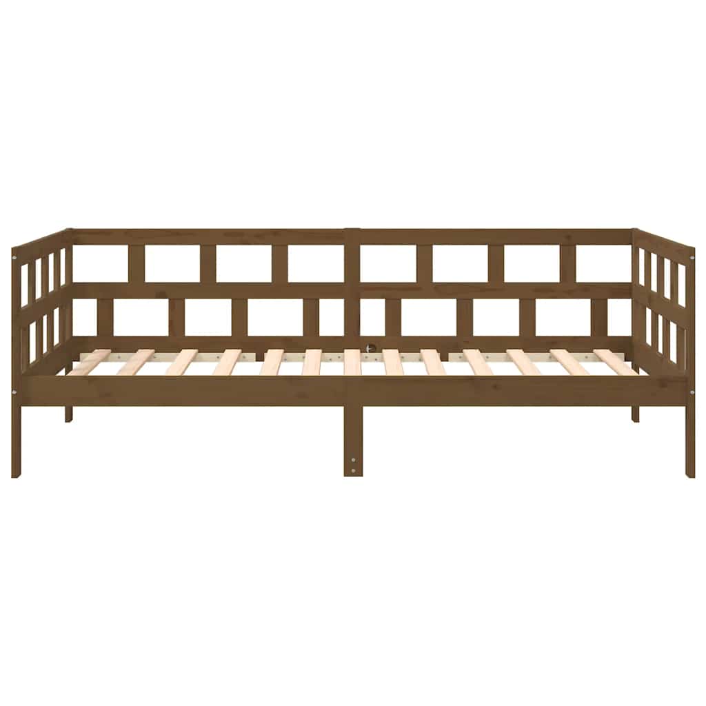 daybed 80x200 cm massivt fyrretræ gyldenbrun
