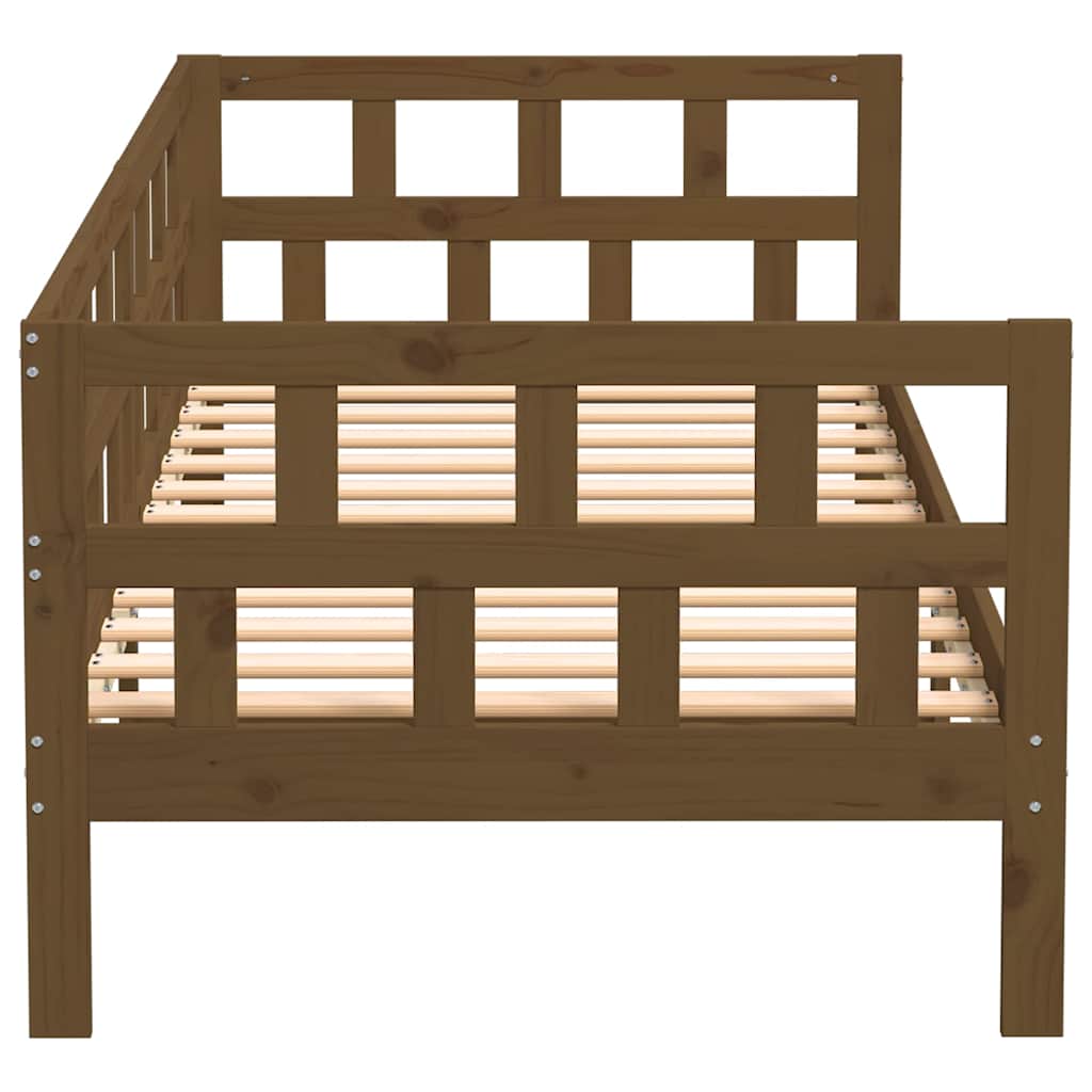 daybed 80x200 cm massivt fyrretræ gyldenbrun