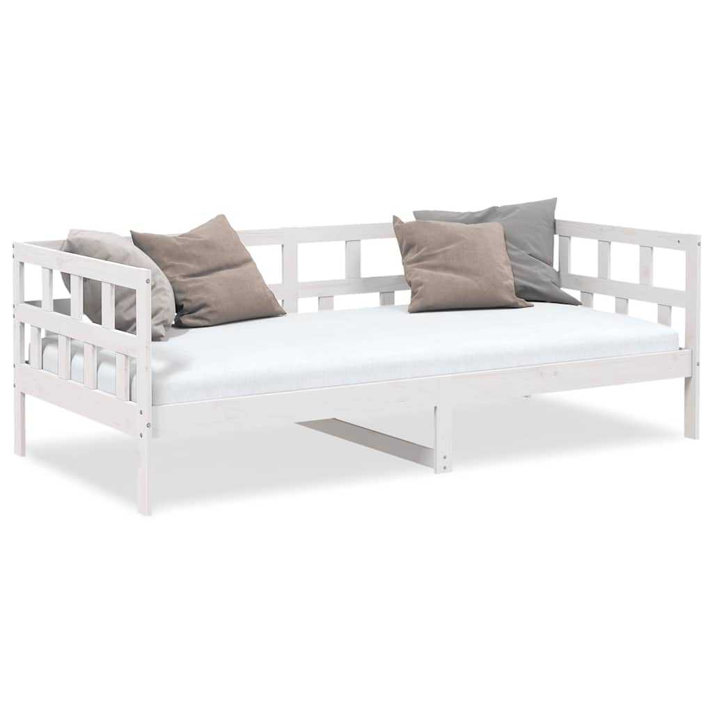 daybed 90x190 cm massivt fyrretræ hvid