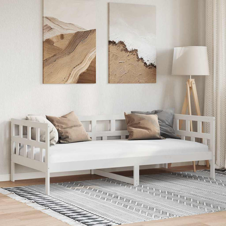 daybed 90x190 cm massivt fyrretræ hvid