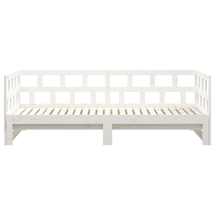 daybed med udtræk 2x(90x200) cm massivt fyrretræ hvid