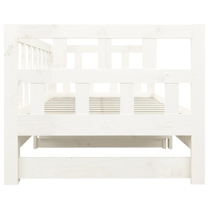daybed med udtræk 2x(90x200) cm massivt fyrretræ hvid