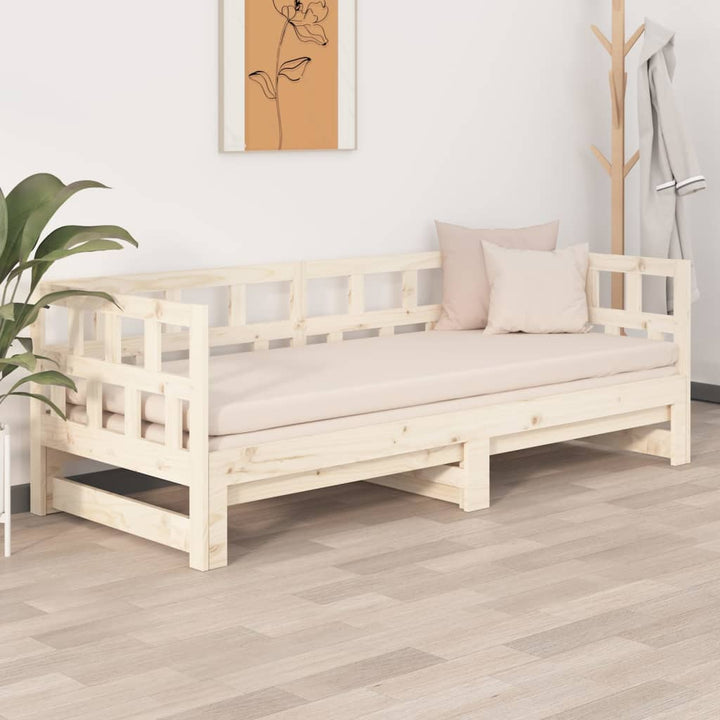daybed med udtræk 2x(80x200) cm massivt fyrretræ