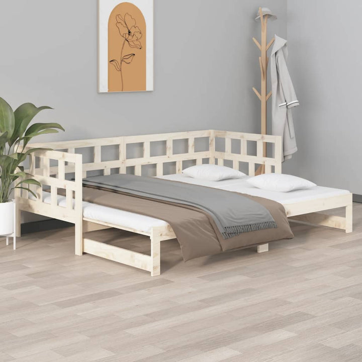 daybed med udtræk 2x(80x200) cm massivt fyrretræ