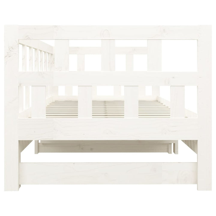 daybed med udtræk 2x(80x200) cm massivt fyrretræ hvid