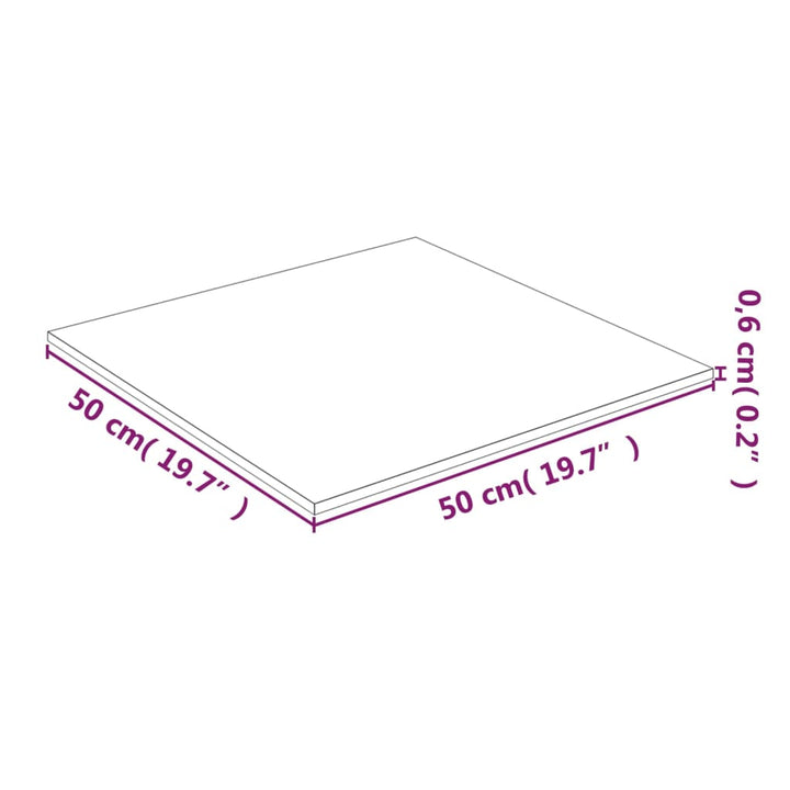 bordplade 50x50 cm hærdet glas transparent