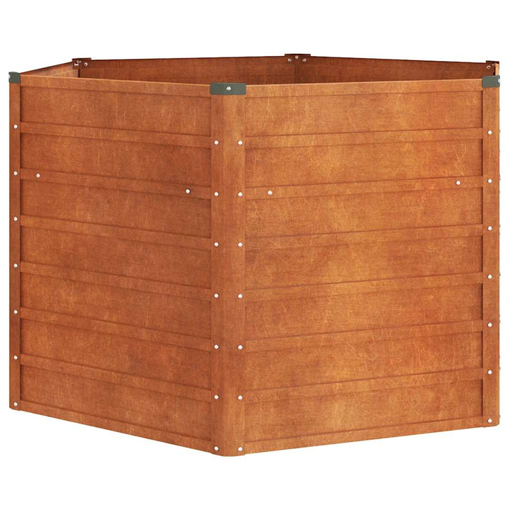 højbed 129x129x77 cm cortenstål rustfarvet