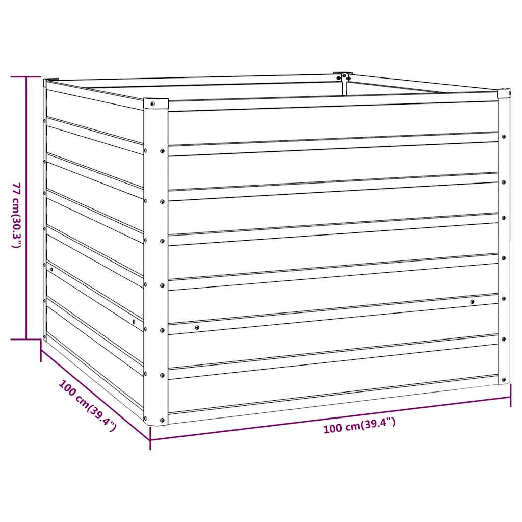 højbed 100x100x77 cm cortenstål rustfarvet