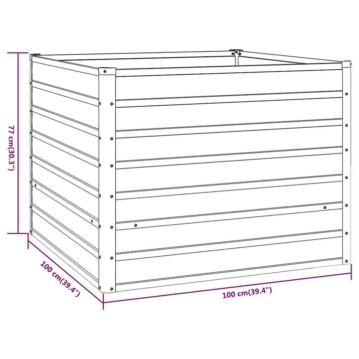 højbed 100x100x77 cm cortenstål rustfarvet