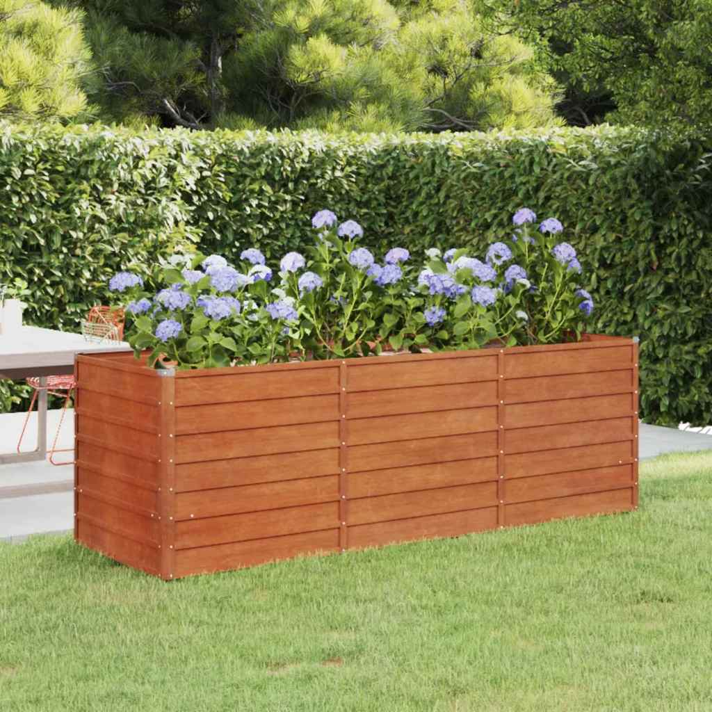 højbed 240x80x77 cm cortenstål rustfarvet
