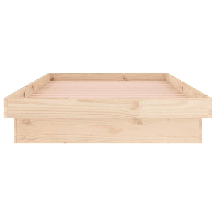 sengeramme med LED-lys 90x200 cm massivt træ