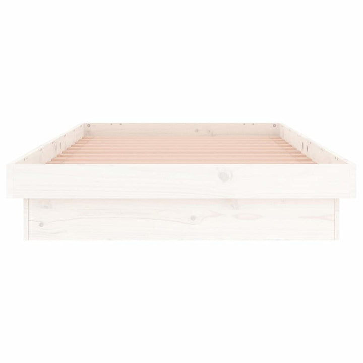 sengeramme med LED-lys 75x190 cm Small Single massivt træ hvid