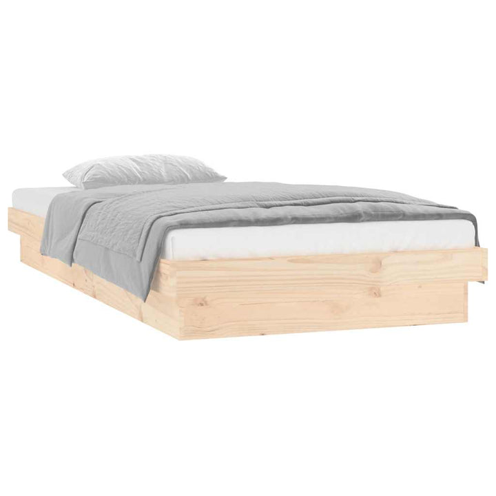 sengeramme med LED 90x190 cm Single massivt træ