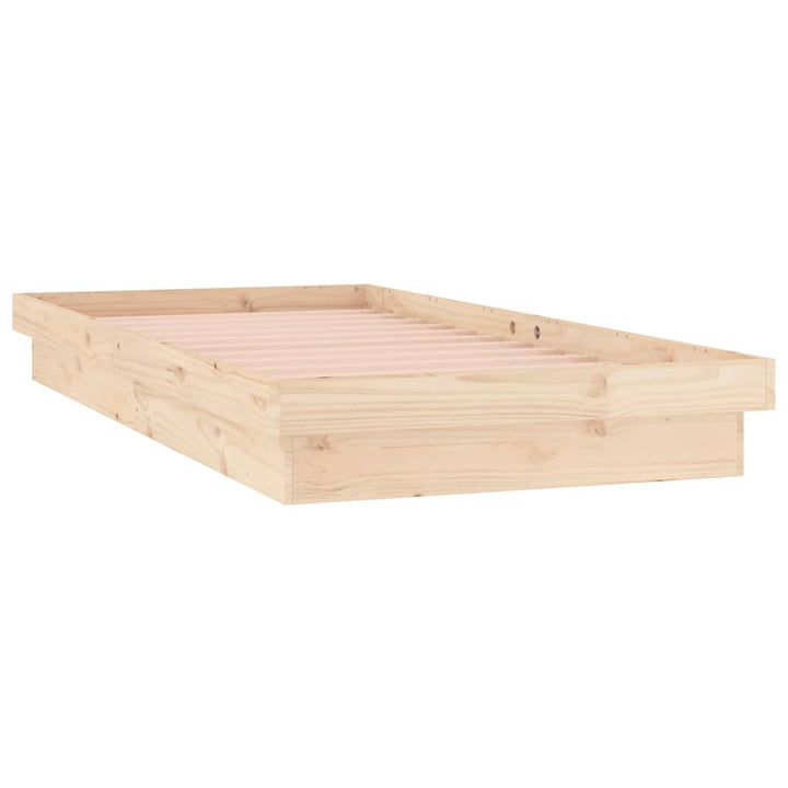 sengeramme med LED 90x190 cm Single massivt træ