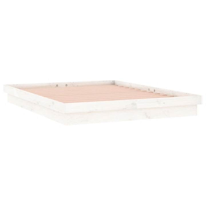 sengeramme med LED-lys 120x190 cm Small Double massivt træ hvid