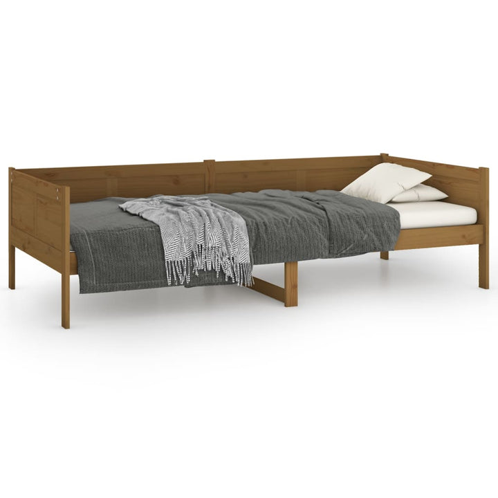 daybed massivt fyrretræ gyldenbrun 90x190 cm