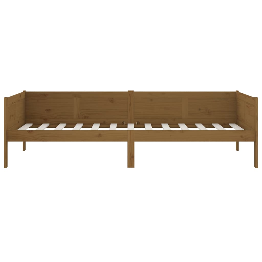 daybed massivt fyrretræ gyldenbrun 90x190 cm