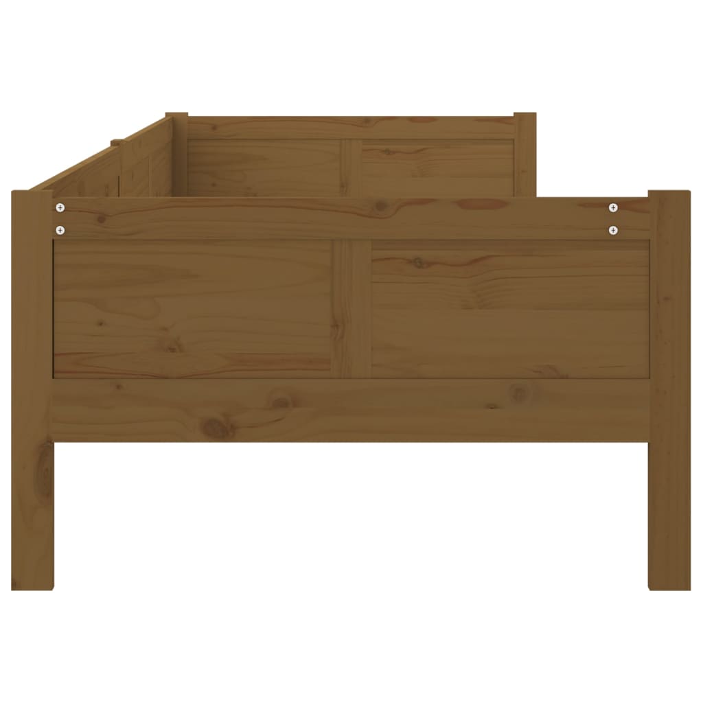 daybed massivt fyrretræ gyldenbrun 90x190 cm