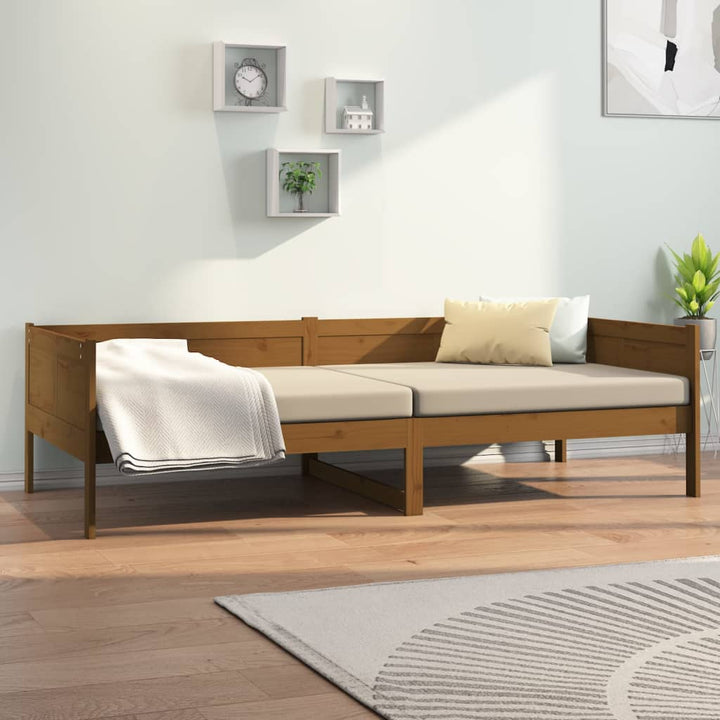 daybed massivt fyrretræ gyldenbrun 90x190 cm