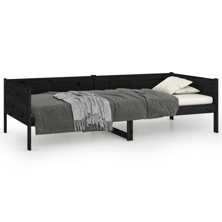 daybed massivt fyrretræ sort 90x190 cm