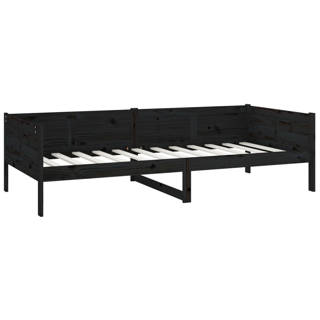 daybed massivt fyrretræ sort 90x190 cm