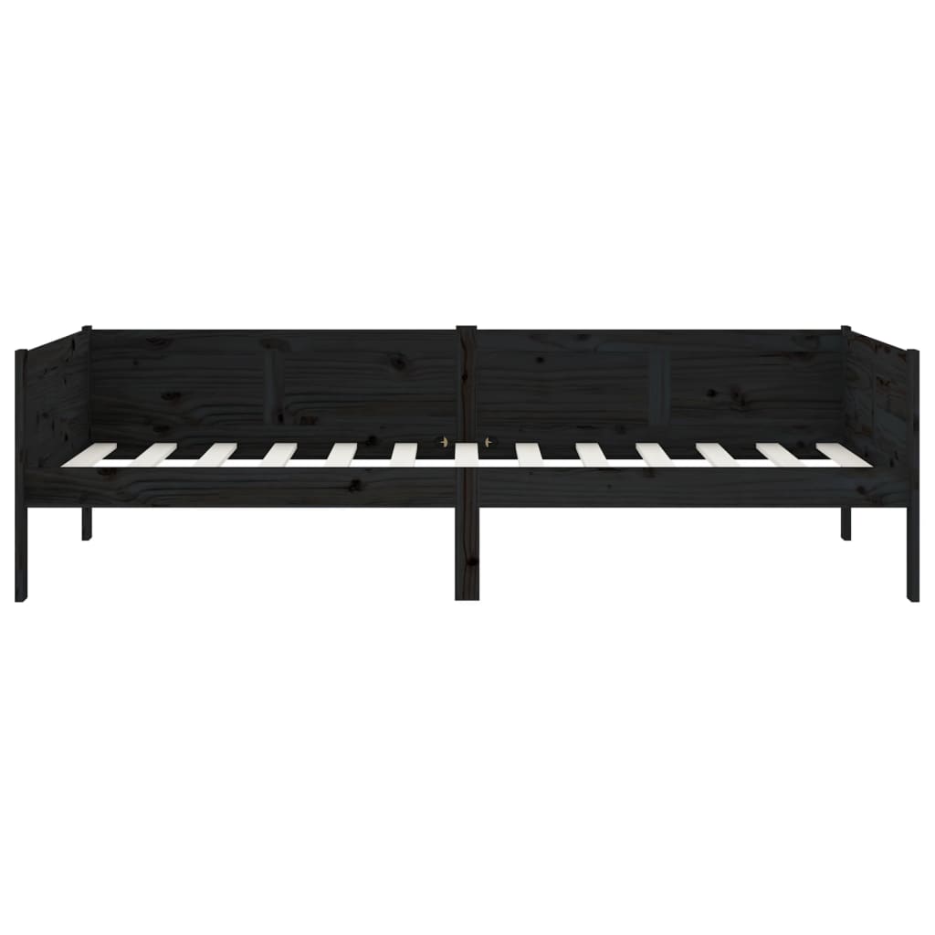 daybed massivt fyrretræ sort 90x190 cm