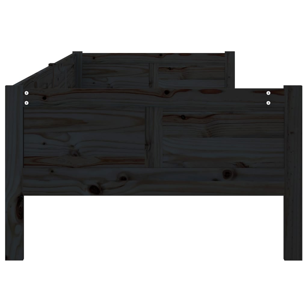 daybed massivt fyrretræ sort 90x190 cm