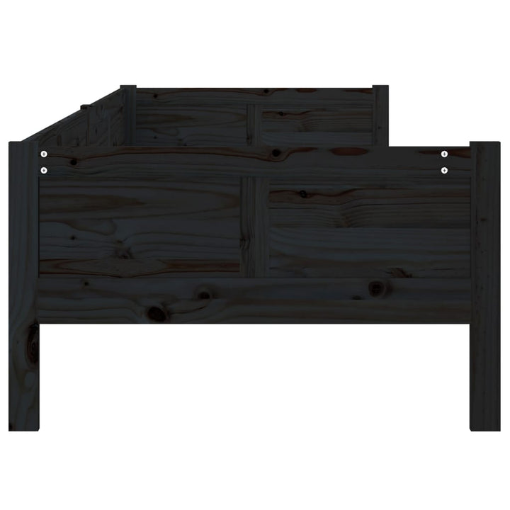 daybed massivt fyrretræ sort 90x190 cm