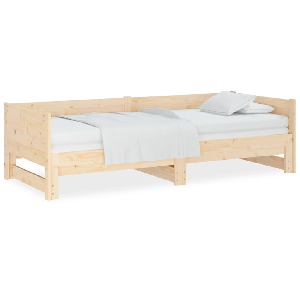 daybed med udtræk 2x(80x200) cm massivt fyrretræ